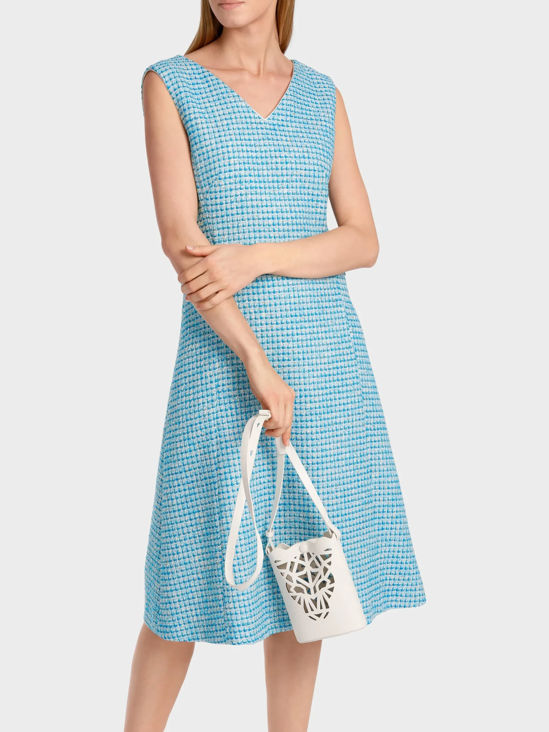 Marc Cain Kleider-KURZÄRMLIGES KLEID MIT KAROS light azure