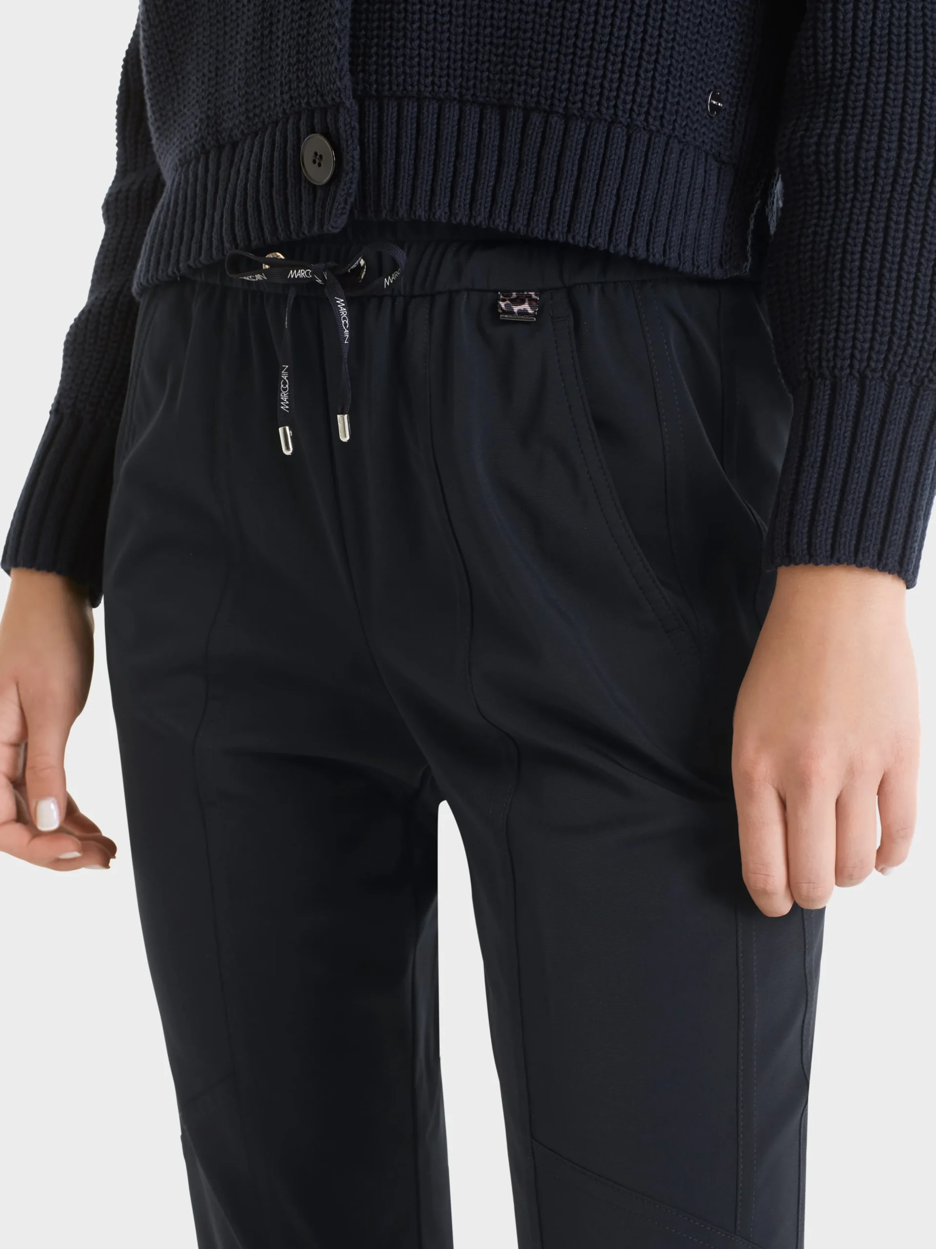 Marc Cain Hosen-7/8-LANGE HOSE RHODOS MIT JOGGINGBUND midnight blue