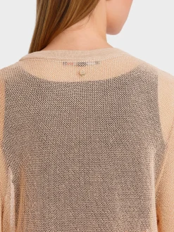 Marc Cain Jacken|Strick-LANGER CARDIGAN, KNITTED IN GERMANY deep sand
