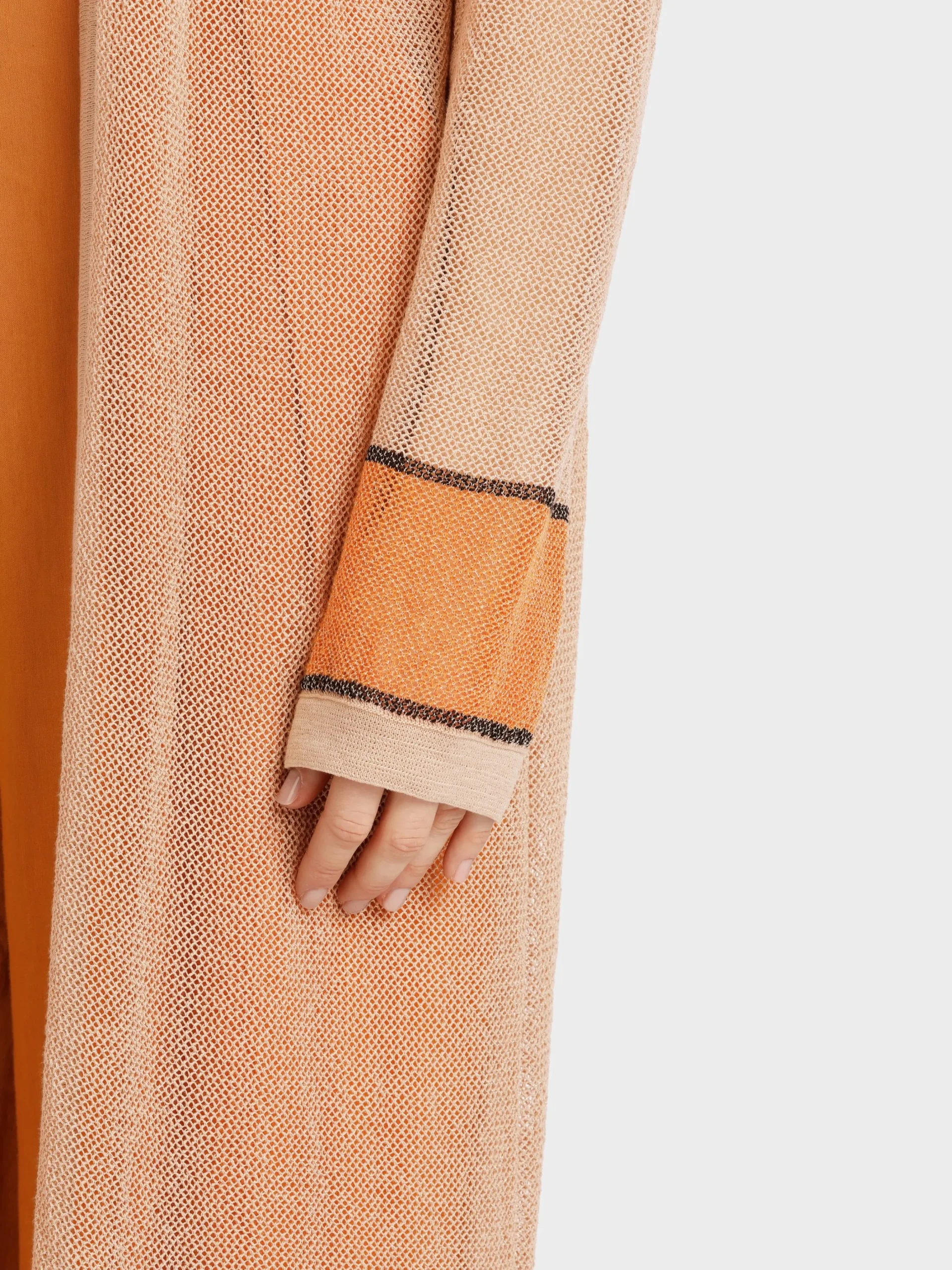 Marc Cain Jacken|Strick-LANGER CARDIGAN, KNITTED IN GERMANY deep sand