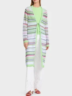 Marc Cain Jacken|Strick-LANGER CARDIGAN KNITTED IN GERMANY light apple green