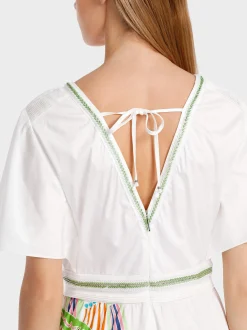 Marc Cain Kleider-LANGES KLEID MIT HOHER TAILLE white