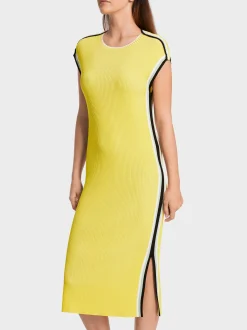 Marc Cain Kleider|Strick-LANGES SCHMALES STRICKKLEID soft limeade