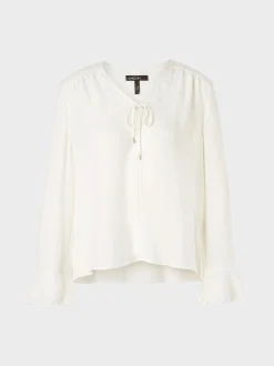 Marc Cain Blusen & Tuniken-LANGÄRMELIGE BLUSE AUS RECYCELTER FASER off-white