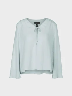 Marc Cain Blusen & Tuniken-LANGÄRMELIGE BLUSE AUS RECYCELTER FASER smoky ice new