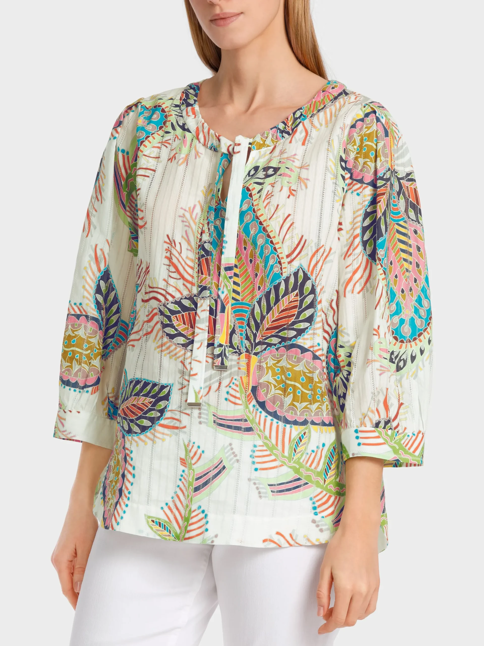 Marc Cain Blusen & Tuniken-LANGÄRMELIGE BLUSE IN A-LINIE white