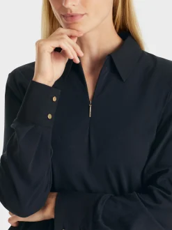 Marc Cain Shirts & Tops-LANGÄRMELIGES POLO-SHIRT midnight blue