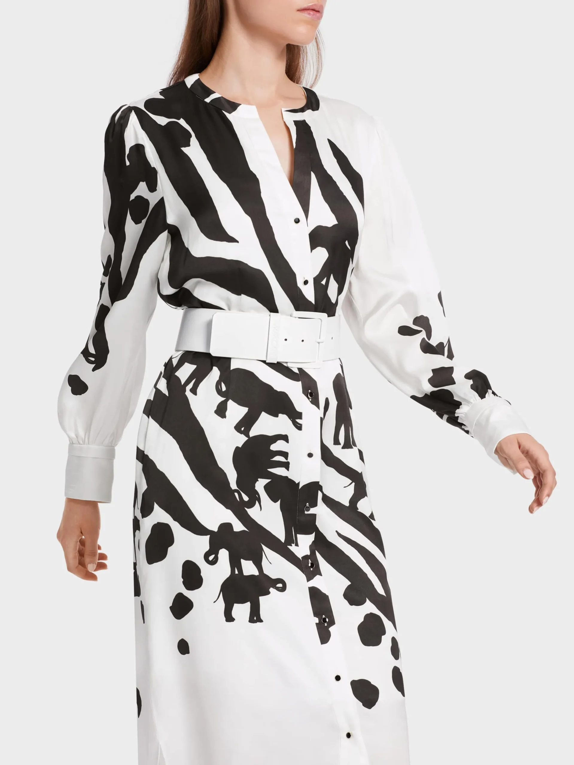 Marc Cain Accessoires-LEDERGÜRTEL MIT METALLSCHLIEßE off-white
