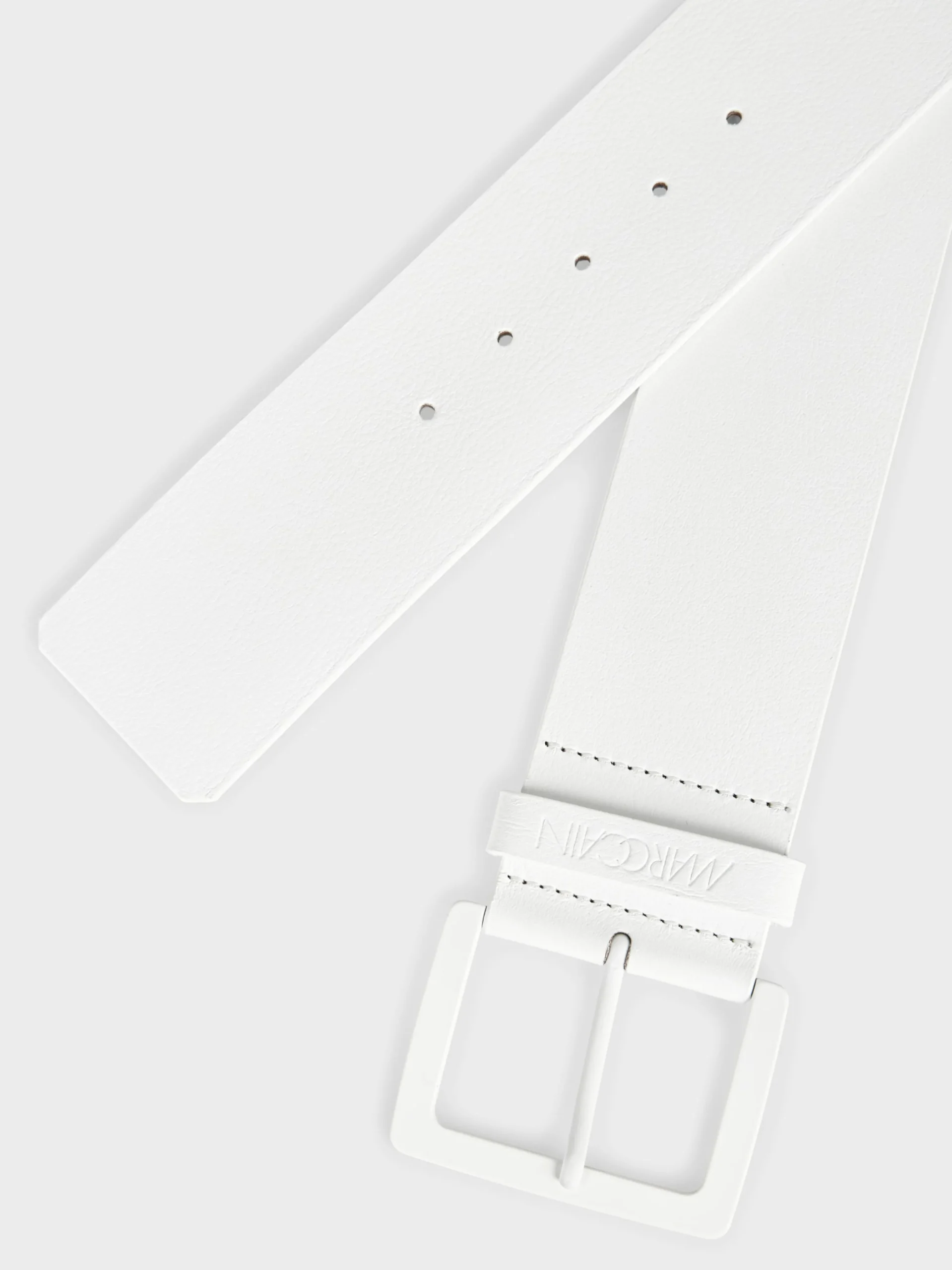 Marc Cain Accessoires-LEDERGÜRTEL MIT METALLSCHLIEßE off-white