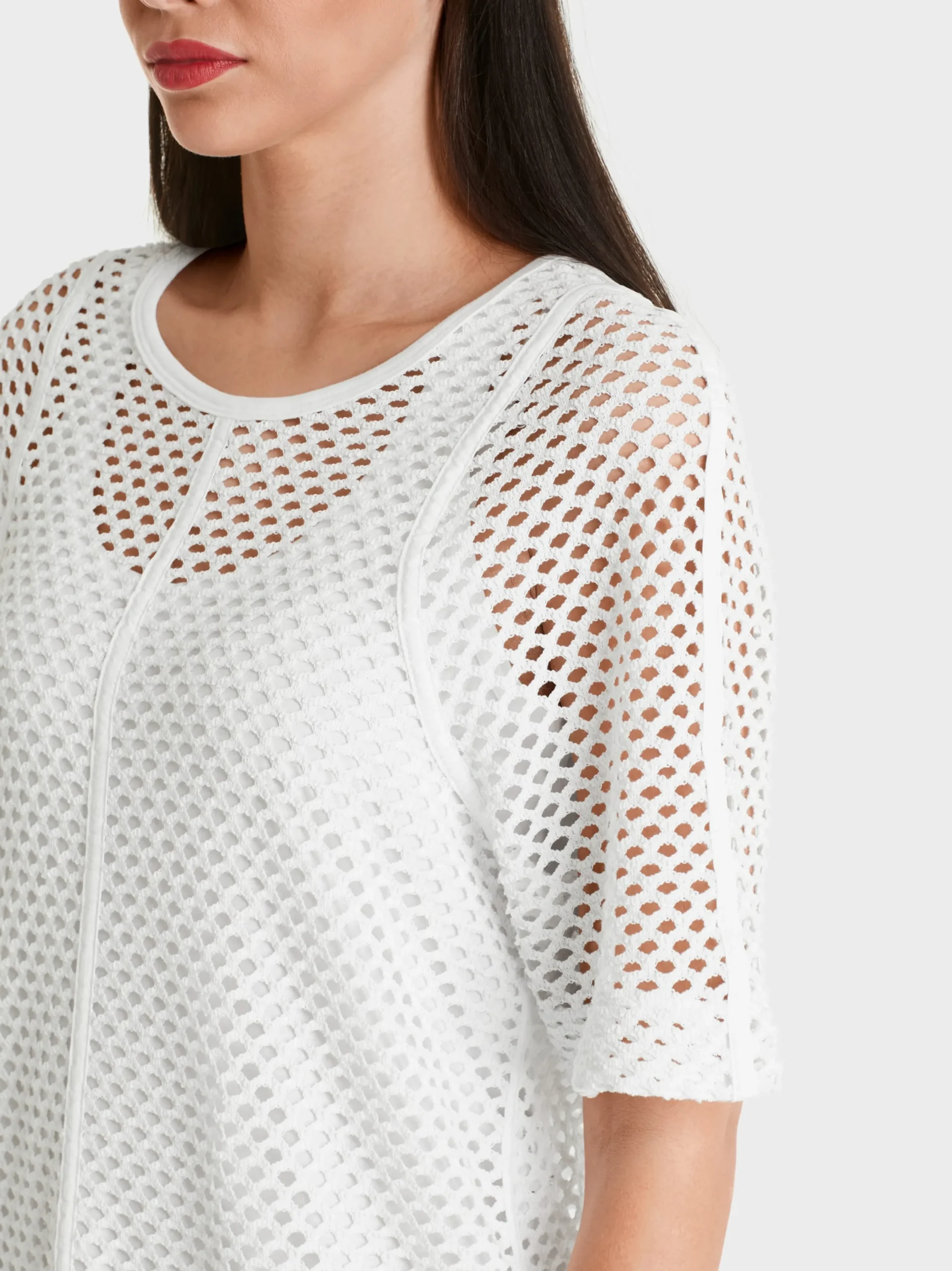 Marc Cain Kleider-LEGERES NETZKLEID white