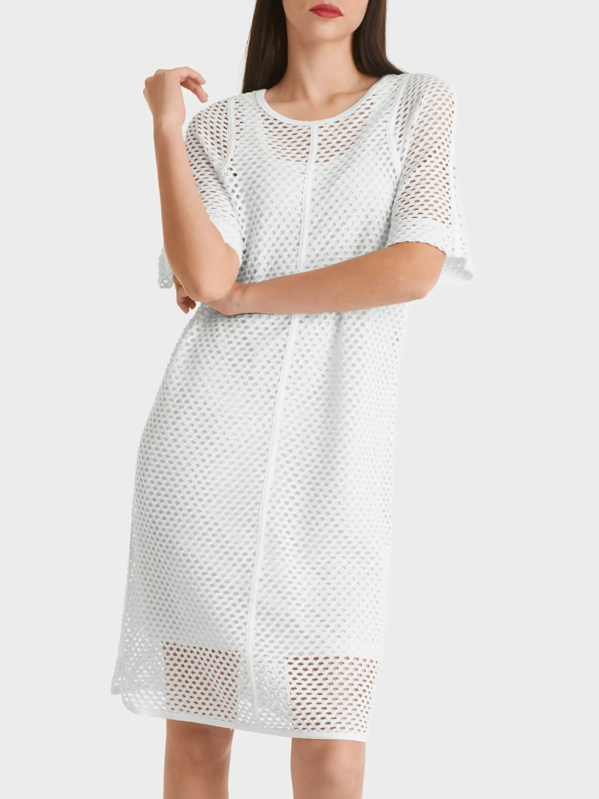 Marc Cain Kleider-LEGERES NETZKLEID white