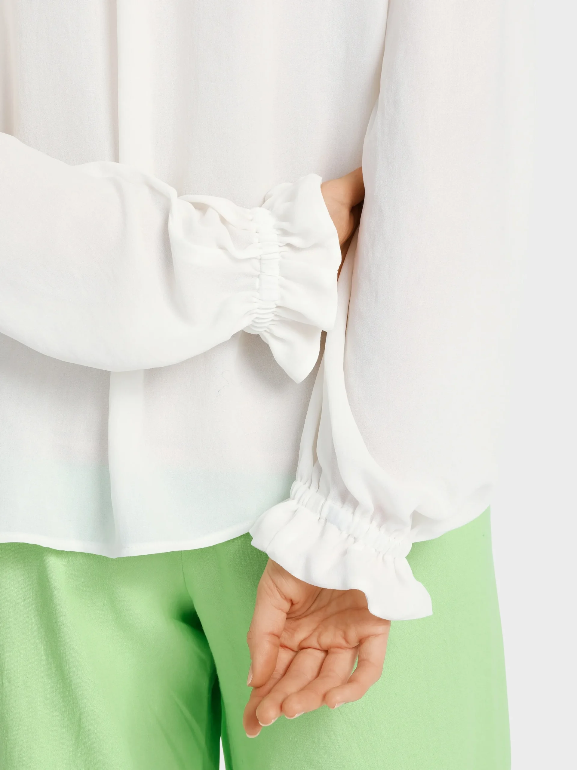 Marc Cain Blusen & Tuniken-LEICHTE BLUSE AUS RECYCELTEM POLYESTER off-white