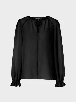 Marc Cain Blusen & Tuniken-LEICHTE BLUSE AUS RECYCELTEM POLYESTER black