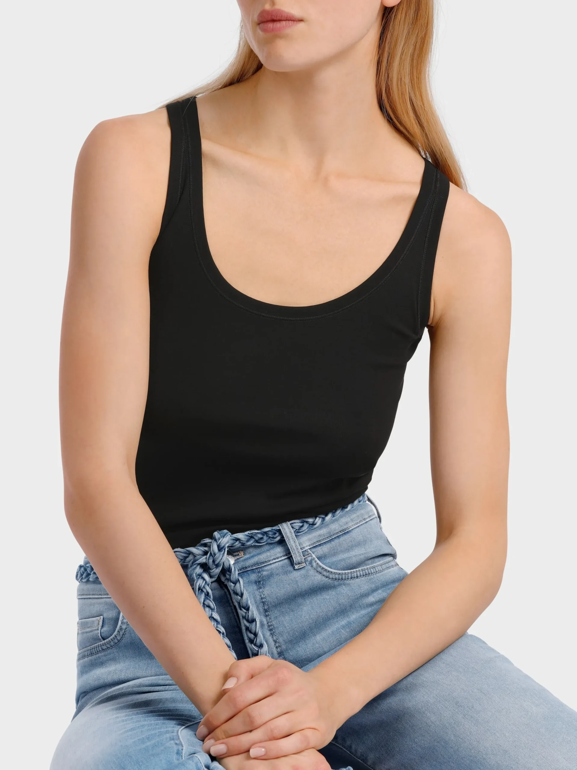 Marc Cain Shirts & Tops-LEICHTES, ÄRMELLOSES TOP black