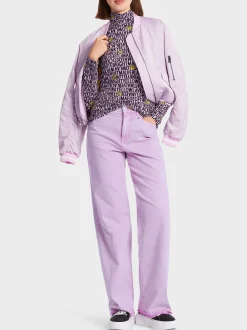 Marc Cain Shirts & Tops-LONGSLEEVE MIT STEHKRAGEN bright pink lavender