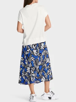 Marc Cain Blusen & Tuniken|Shirts & Tops-LÄSSIGE BLUSE IN MATERIALMIX off-white