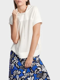Marc Cain Blusen & Tuniken|Shirts & Tops-LÄSSIGE BLUSE IN MATERIALMIX off-white