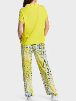 Marc Cain Blusen & Tuniken|Shirts & Tops-LÄSSIGE BLUSE IN MATERIALMIX soft limeade