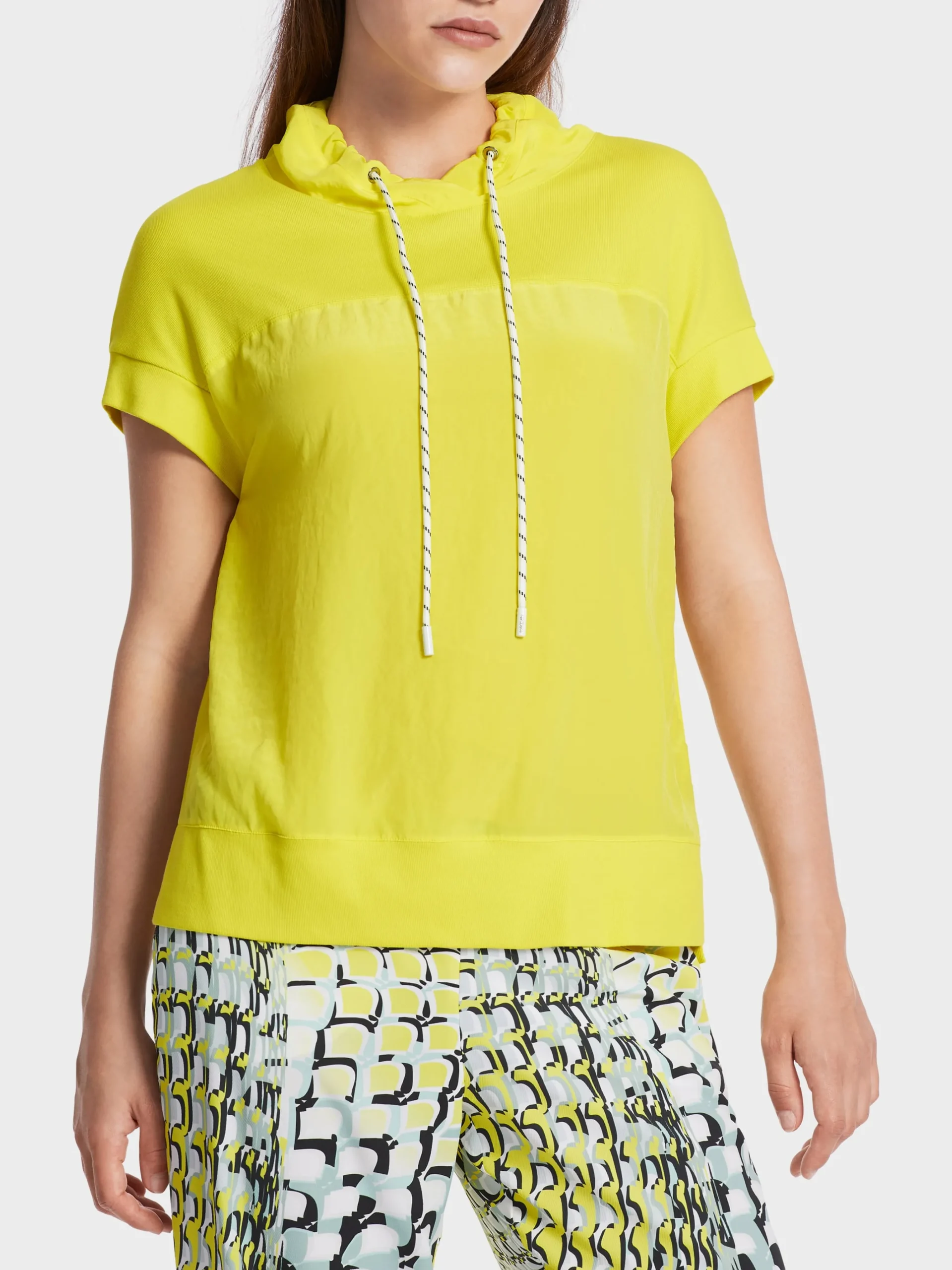 Marc Cain Blusen & Tuniken|Shirts & Tops-LÄSSIGE BLUSE IN MATERIALMIX soft limeade