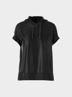 Marc Cain Blusen & Tuniken|Shirts & Tops-LÄSSIGE BLUSE IN MATERIALMIX black