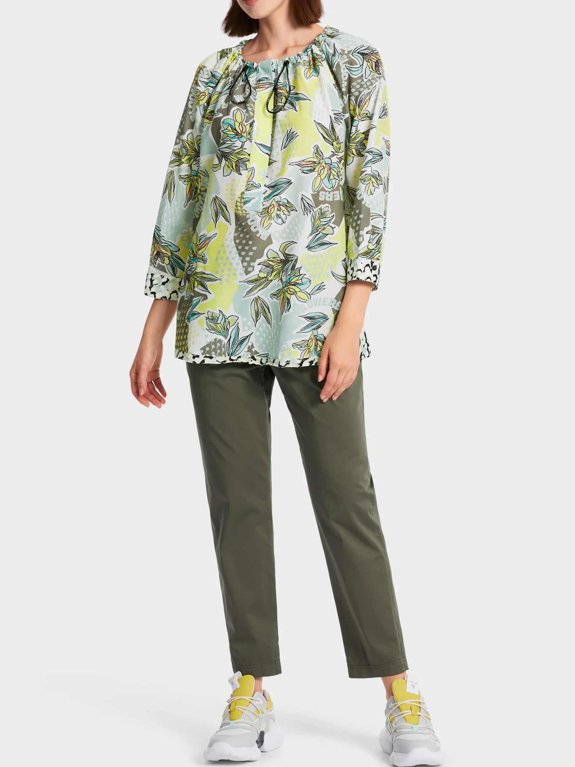Marc Cain Blusen & Tuniken-LÄSSIGE RAGLANBLUSE MIT FANTASY-PRINT soft sage