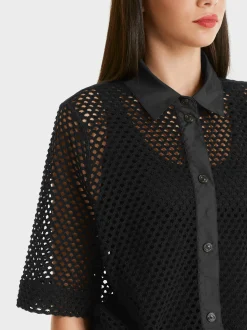 Marc Cain Blusen & Tuniken-LUFTIGE NETZBLUSE black