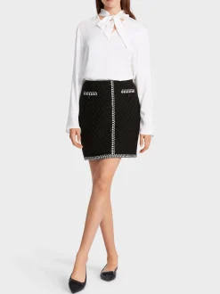 Marc Cain Röcke|Strick-MINIROCK KNITTED IN GERMANY black and white