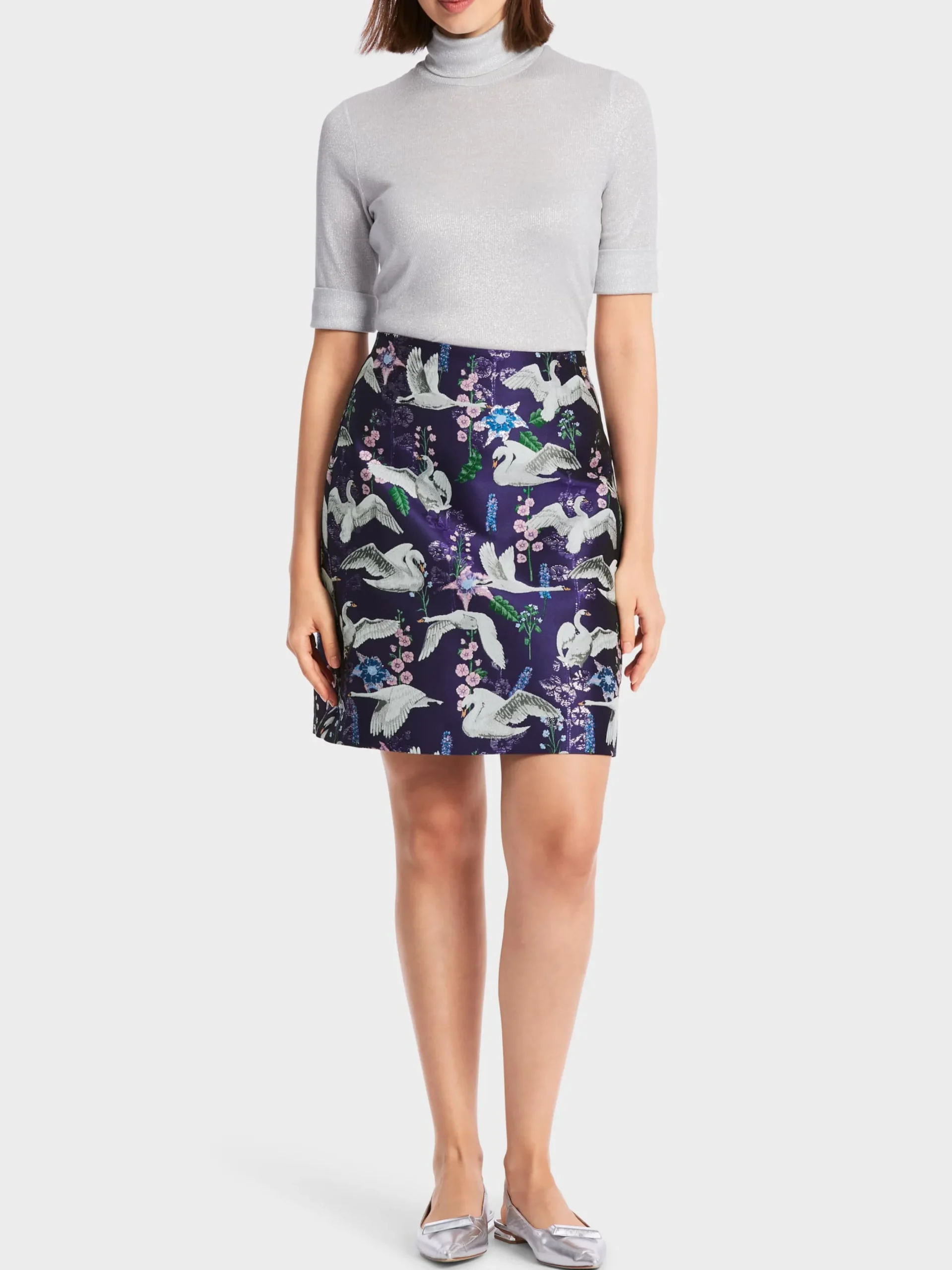 Marc Cain Röcke-MINIROCK MIT SCHWANEN-PRINT deep violet