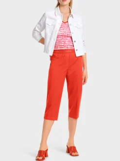 Marc Cain Hosen-MODELL FATSA – CAPRIHOSE MIT BÜGELFALTE bright tomato