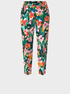 Marc Cain Hosen-MODELL FRANCA IM BLUMEN-DESSIN deep coral