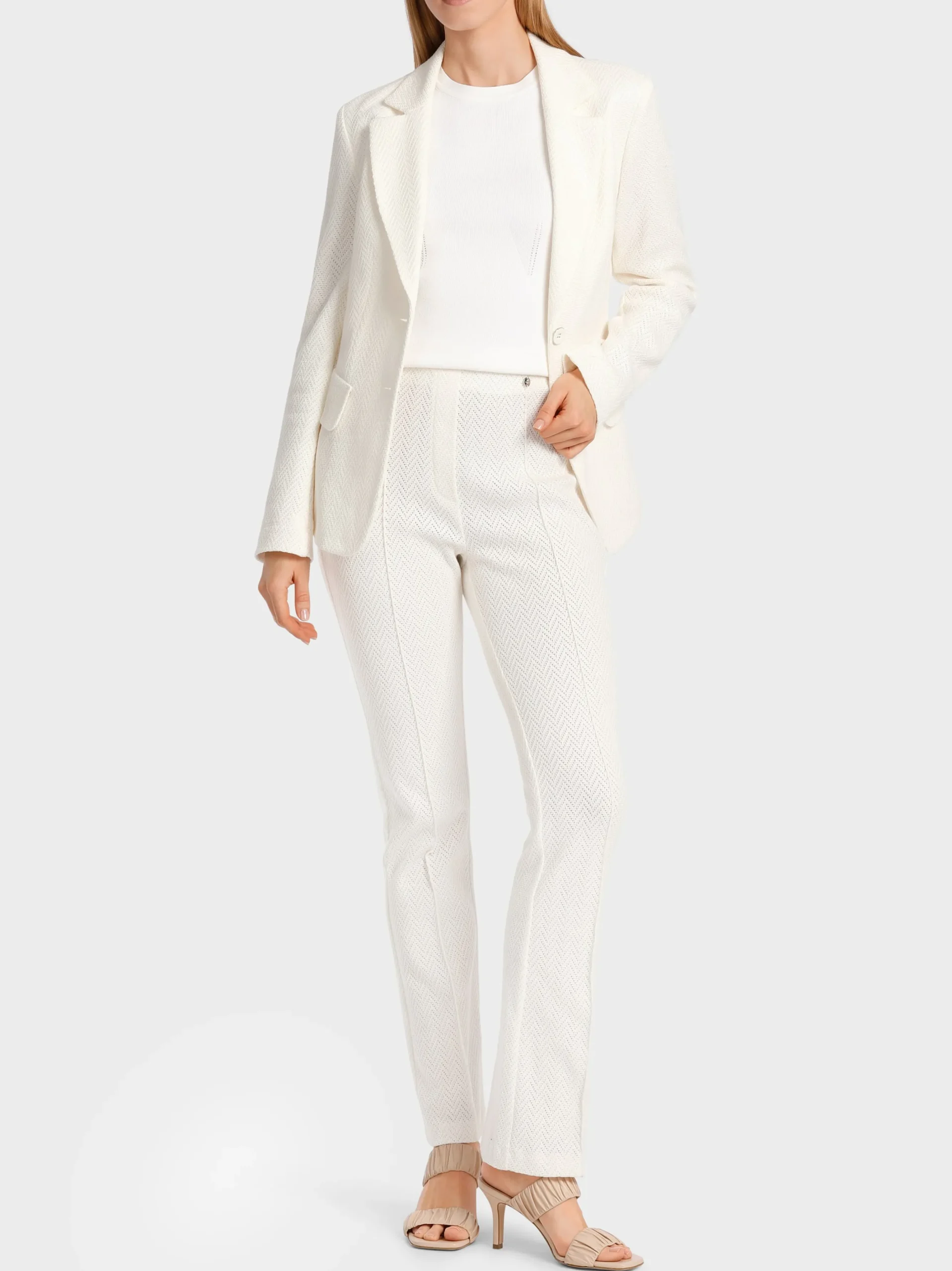 Marc Cain Hosen|Hosenanzüge-MODELL FREDERICA – SCHLUPFHOSE GESTRICKT off-white