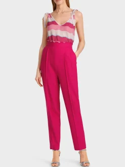Marc Cain Hosenanzüge|Hosen-MODELL SANAA MIT GEWELLTEM BUNDABSCHLUSS deep fuchsia