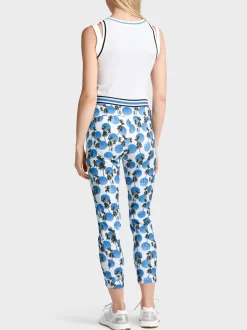 Marc Cain Hosen|Hosenanzüge-MODELL SOFIA - PALMENPRINT AUF SCUBA bright azure