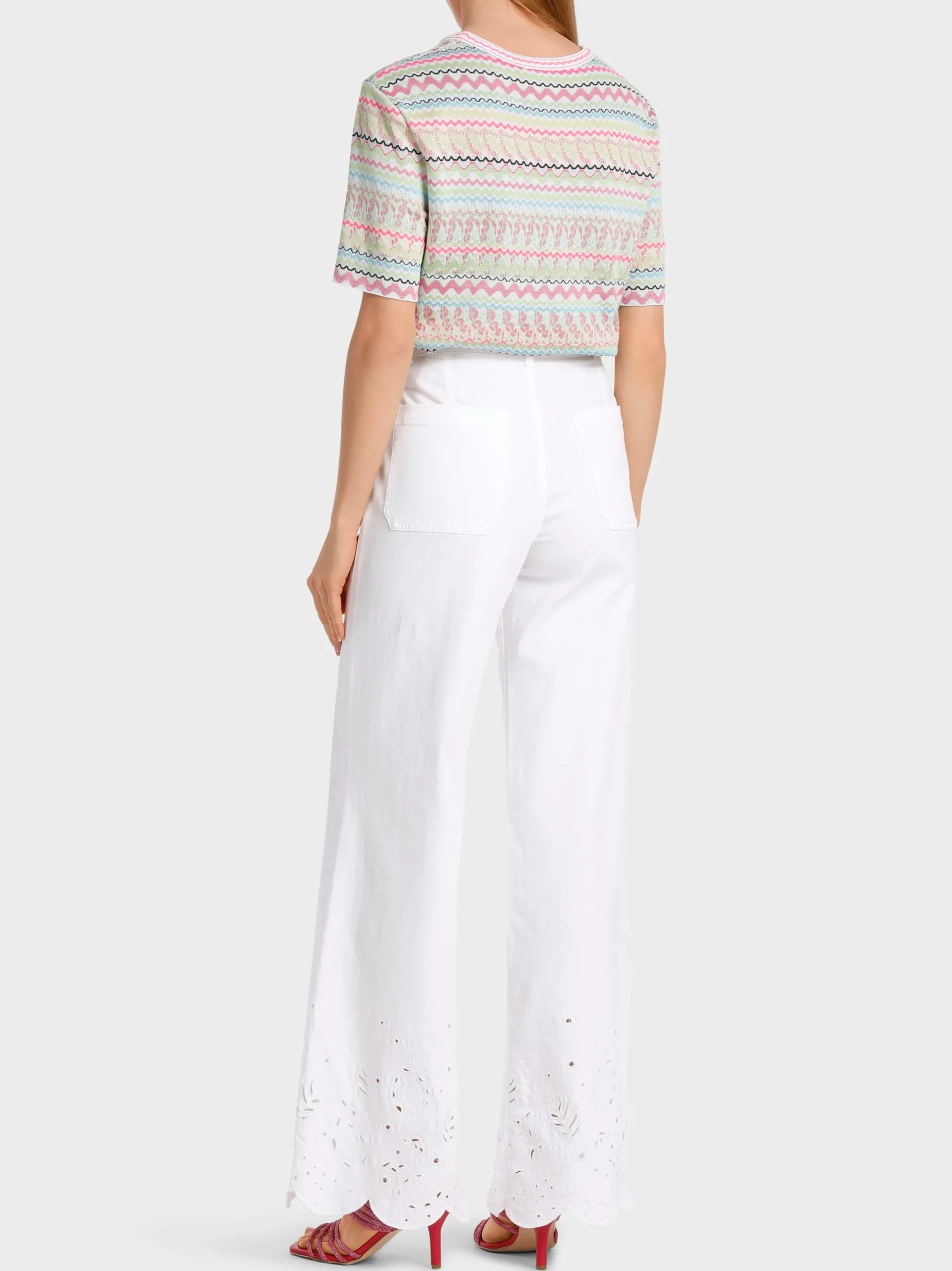 Marc Cain Jeans-MODELL WARRI – HOSE “RETHINK TOGETHER” white