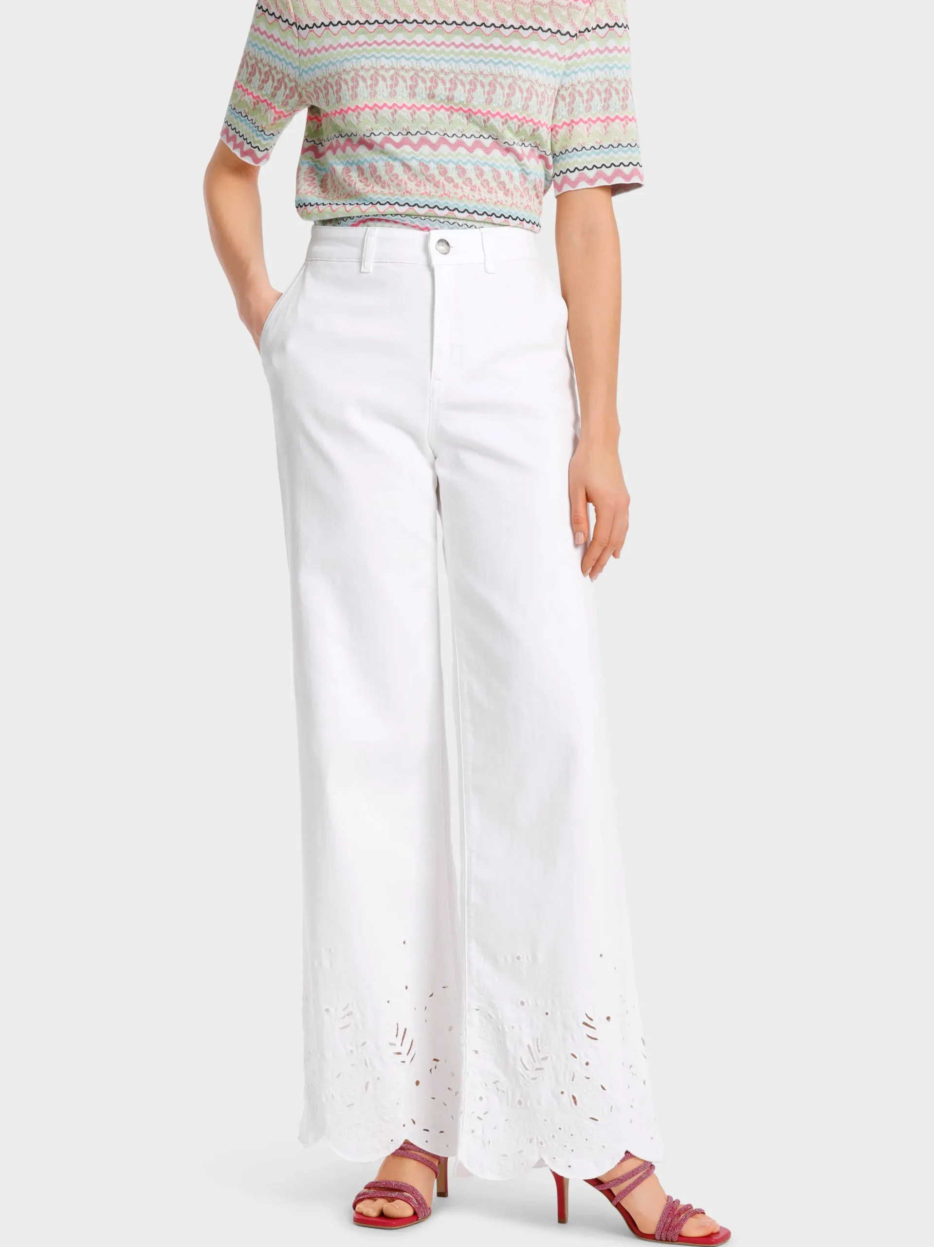 Marc Cain Jeans-MODELL WARRI – HOSE “RETHINK TOGETHER” white