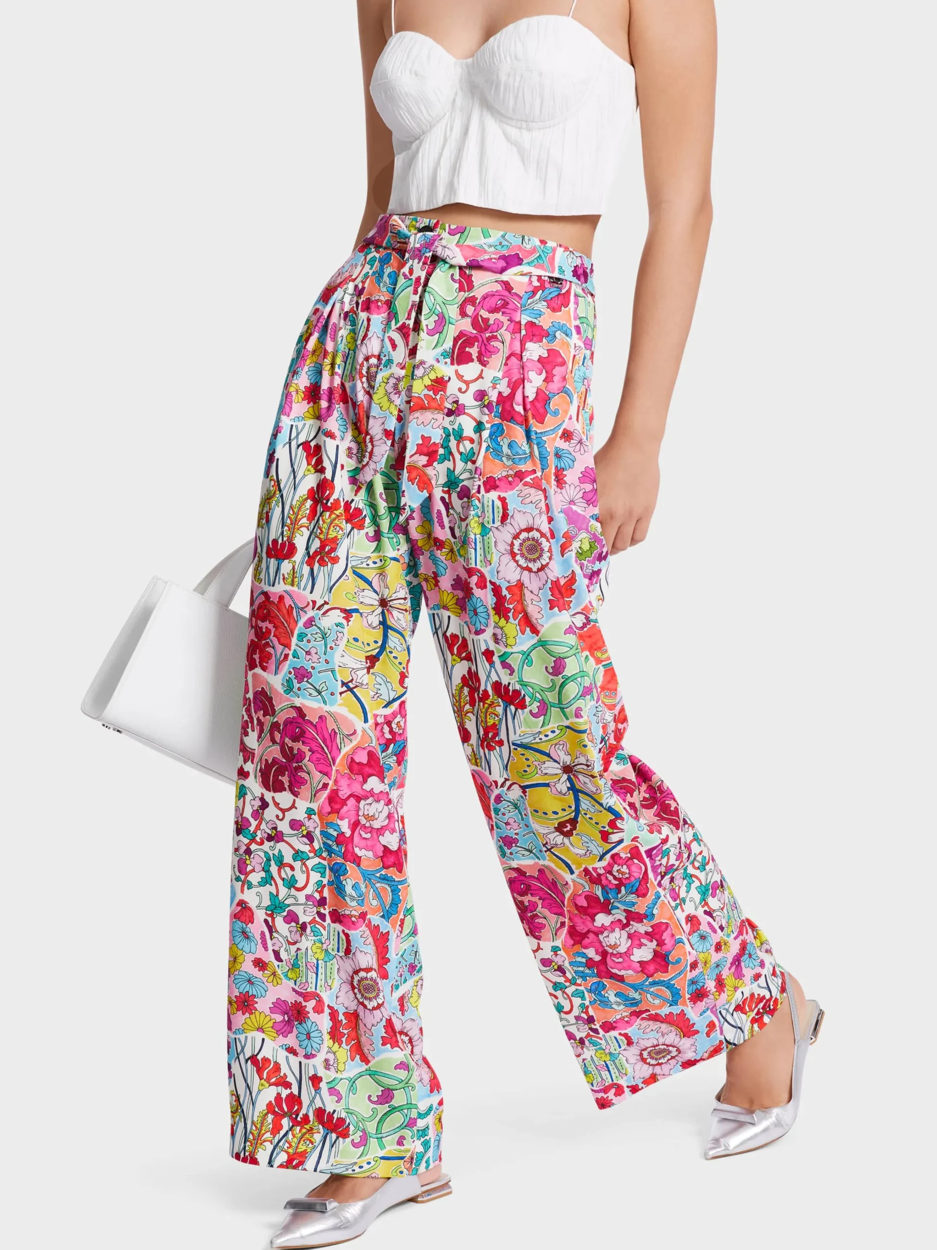 Marc Cain Hosen-MODELL WICHITA IM BLUMEN-DESSIN deep coral