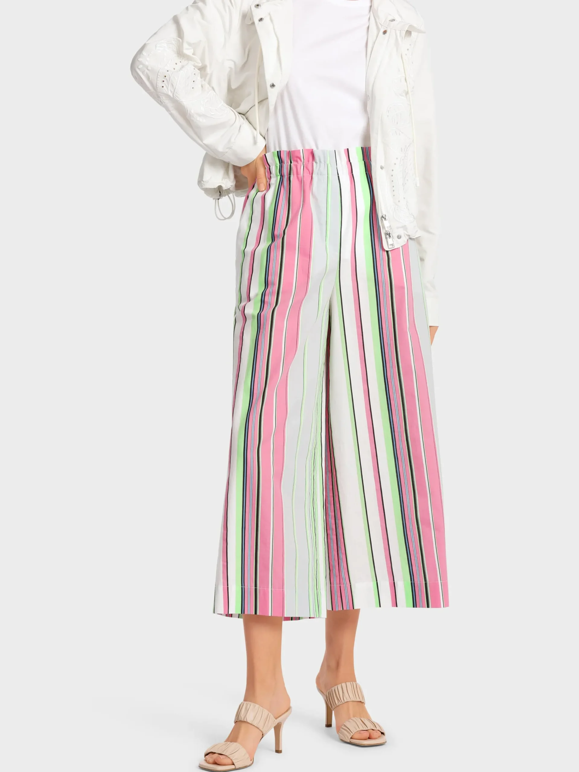 Marc Cain Hosen-MODELL WILMAR – CULOTTE MIT LÄNGSSTREIF smoky ice new