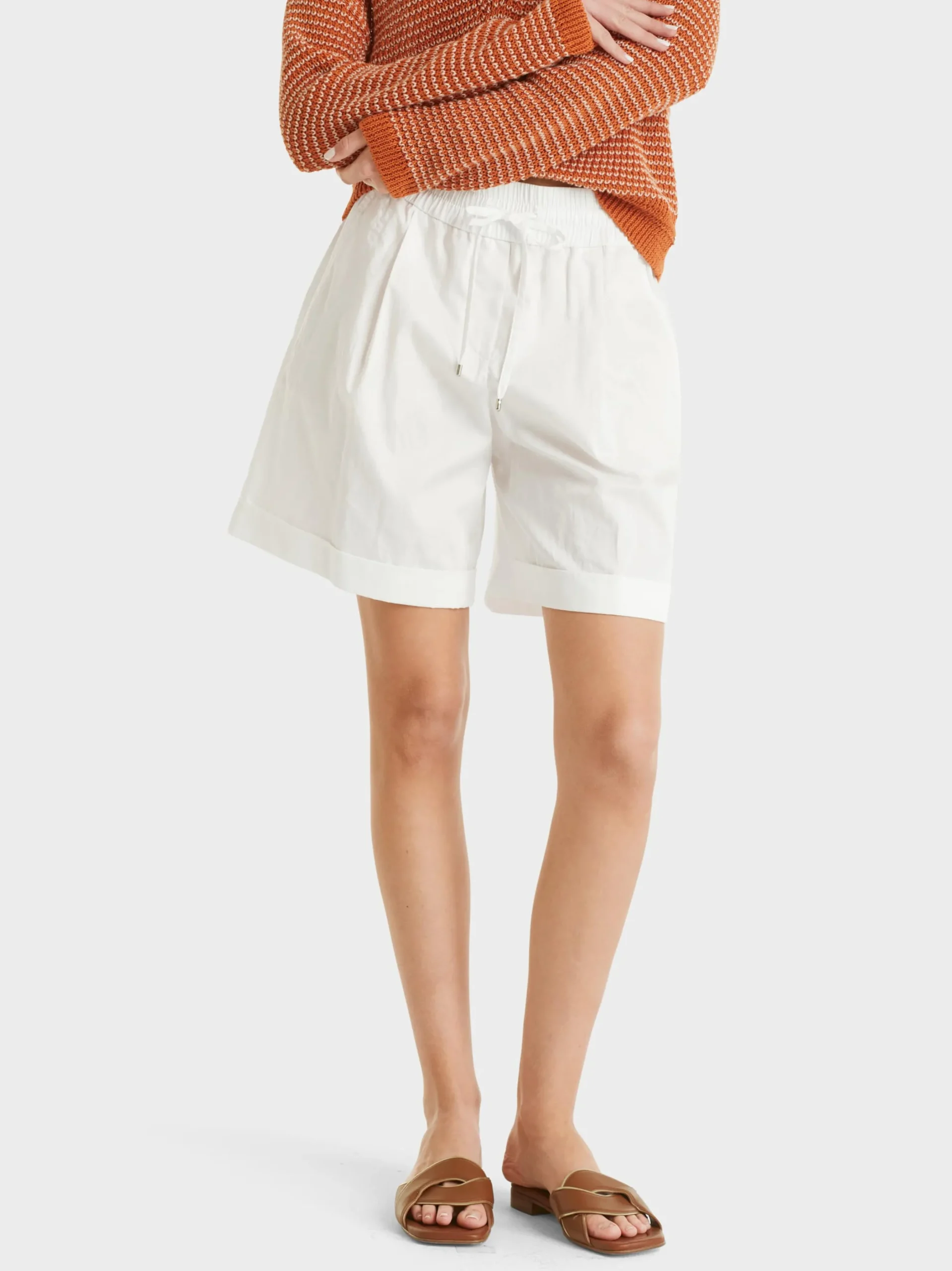 Marc Cain Hosen-MODELL WITTEN – SHORTS MIT STULPEN off-white