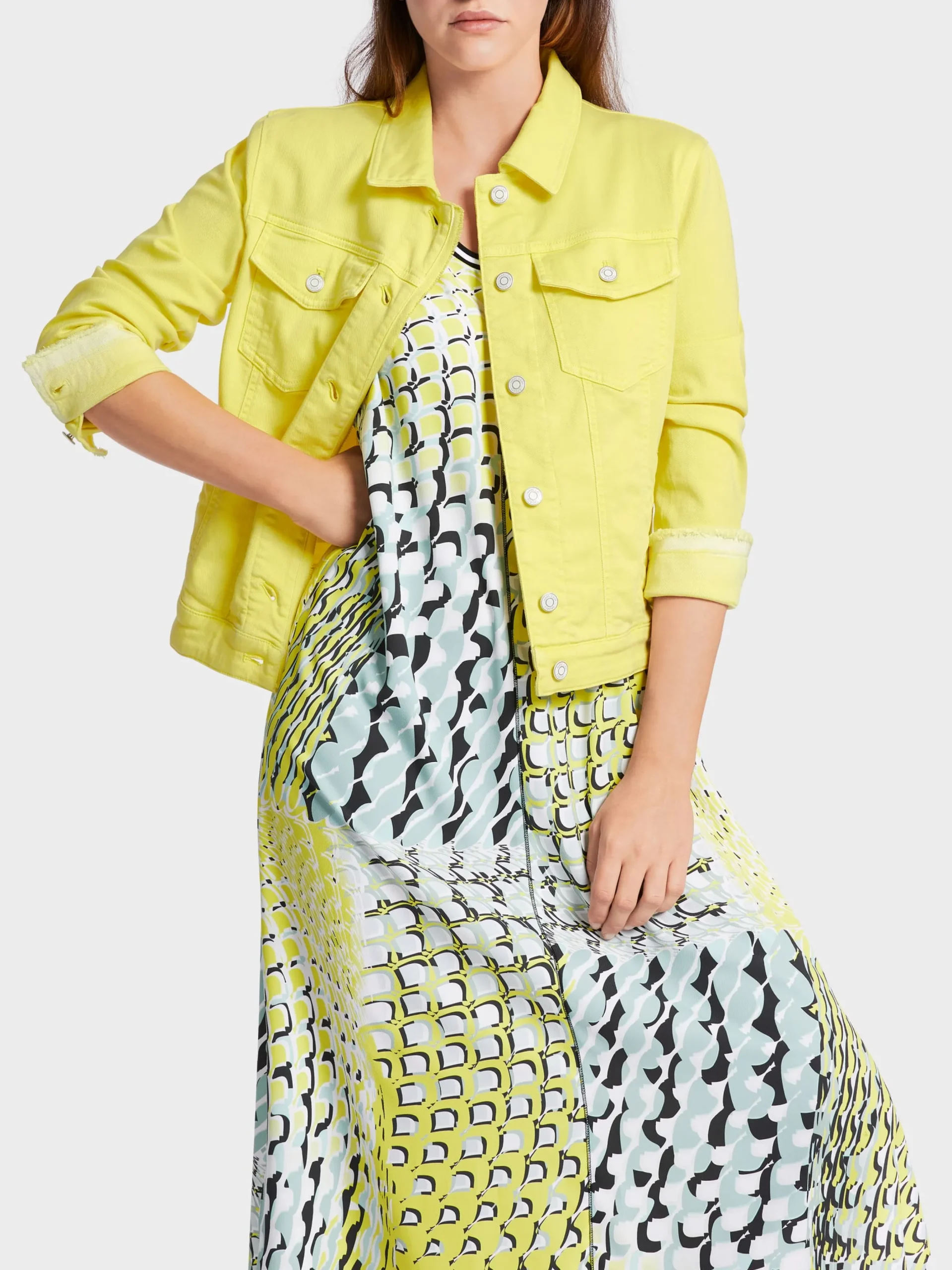 Marc Cain Jacken-MODISCHE JEANSJACKE "RETHINK TOGETHER" soft limeade