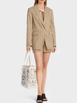 Marc Cain Blazer|Hosenanzüge-NADELSTREIF-BLAZER MIT GLITZEREFFEKT deep sand