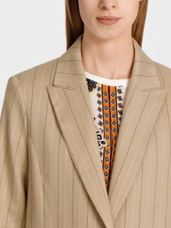 Marc Cain Blazer|Hosenanzüge-NADELSTREIF-BLAZER MIT GLITZEREFFEKT deep sand