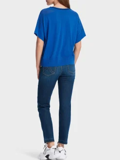 Marc Cain Pullover & Sweatshirts|Strick-OVERSIZED SWEATER AUS FEINSTRICK bright royal blue
