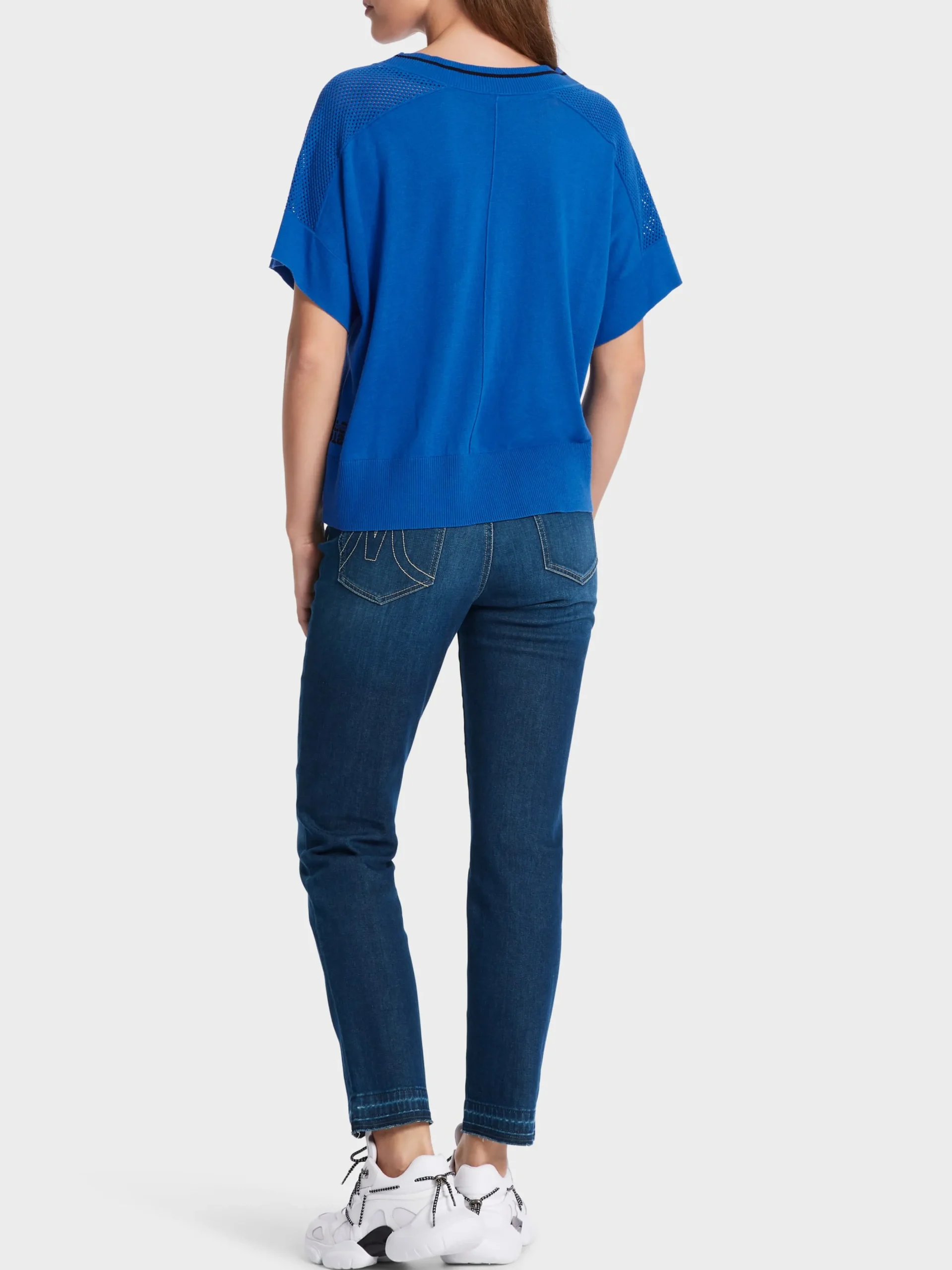 Marc Cain Pullover & Sweatshirts|Strick-OVERSIZED SWEATER AUS FEINSTRICK bright royal blue