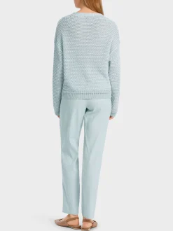 Marc Cain Pullover & Sweatshirts|Strick-OVERSIZED SWEATER MIT V-AUSSCHNITT smoky ice new