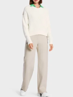 Marc Cain Pullover & Sweatshirts|Strick-OVERSIZED SWEATER "RETHINK TOGETHER" off-white
