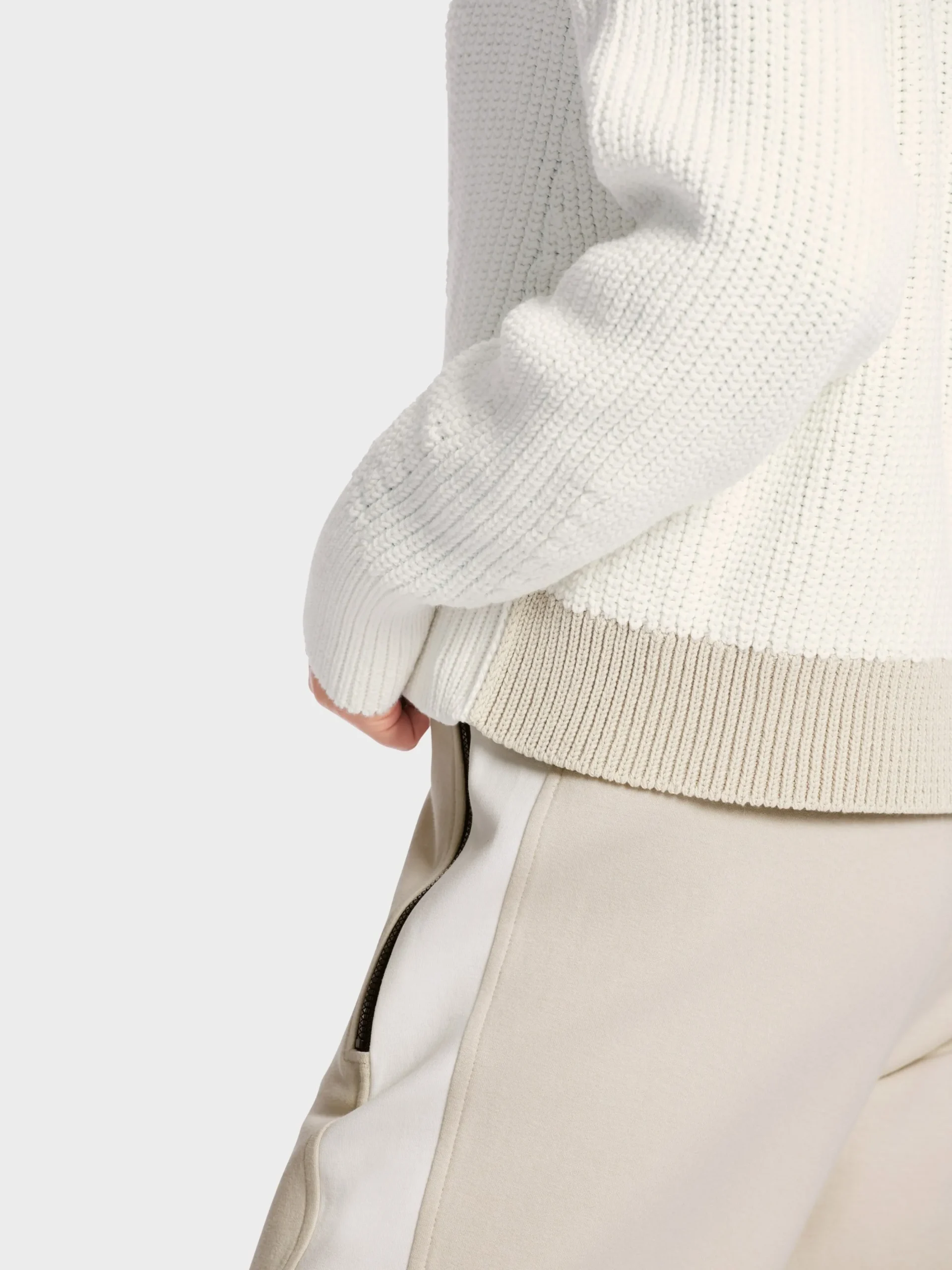 Marc Cain Pullover & Sweatshirts|Strick-OVERSIZED SWEATER "RETHINK TOGETHER" off-white
