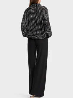 Marc Cain Pullover & Sweatshirts|Strick-OVERSIZED-PULLOVER KNITTED IN GERMANY black and white
