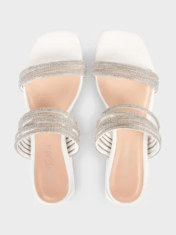 Marc Cain Schuhe-PANTOLETTEN MIT FLACHEM BLOCKABSATZ white