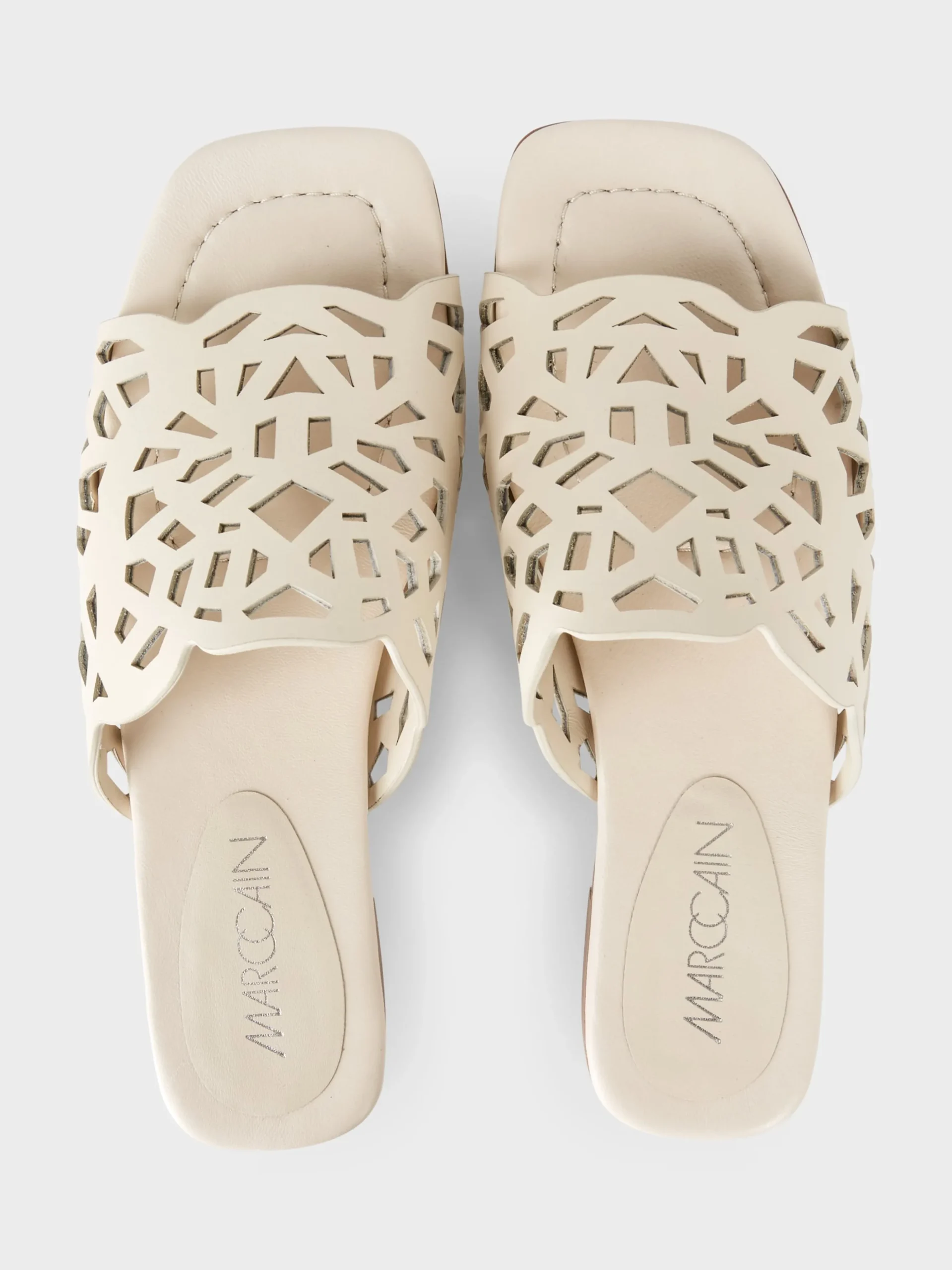 Marc Cain Schuhe-PANTOLETTEN MIT GEFLOCHTENEM RIEMEN white