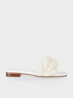 Marc Cain Schuhe-PANTOLETTEN MIT PERLEN white